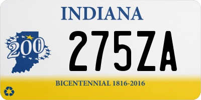 IN license plate 275ZA