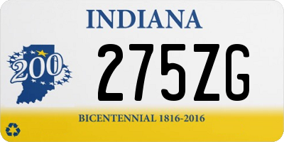 IN license plate 275ZG