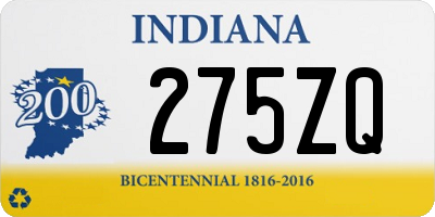 IN license plate 275ZQ