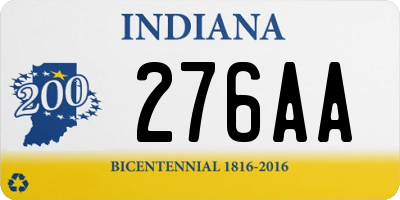 IN license plate 276AA