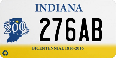 IN license plate 276AB