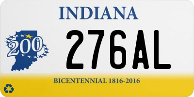 IN license plate 276AL