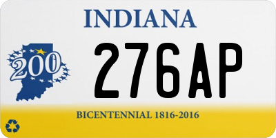 IN license plate 276AP