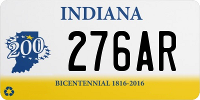 IN license plate 276AR