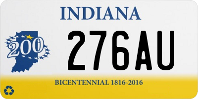 IN license plate 276AU