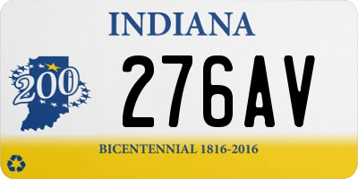 IN license plate 276AV