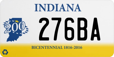 IN license plate 276BA