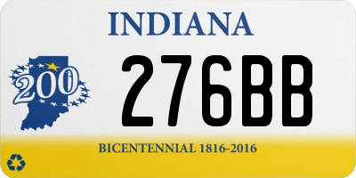 IN license plate 276BB