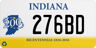 IN license plate 276BD