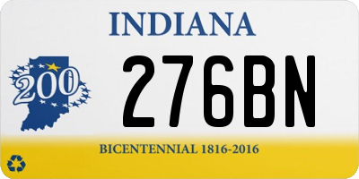 IN license plate 276BN