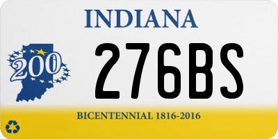 IN license plate 276BS