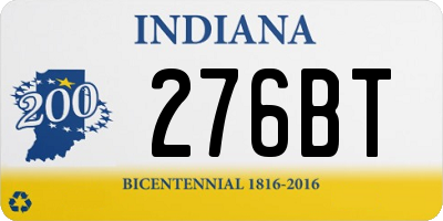 IN license plate 276BT