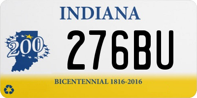 IN license plate 276BU