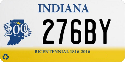 IN license plate 276BY