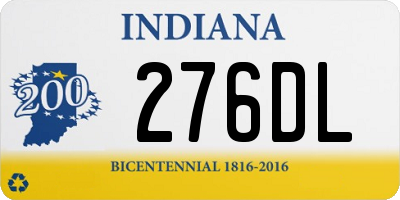 IN license plate 276DL