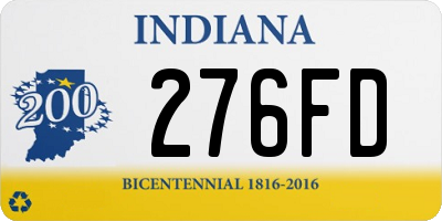 IN license plate 276FD