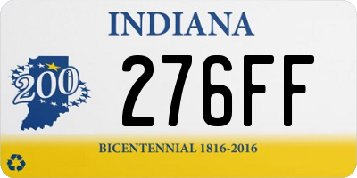 IN license plate 276FF