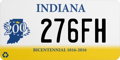 IN license plate 276FH