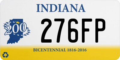 IN license plate 276FP