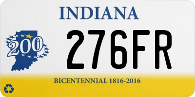 IN license plate 276FR