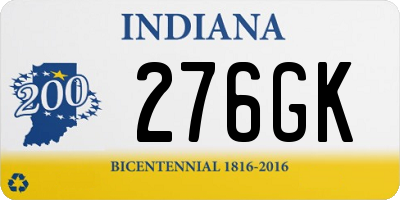 IN license plate 276GK