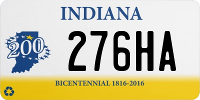 IN license plate 276HA