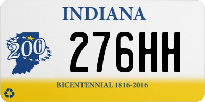 IN license plate 276HH