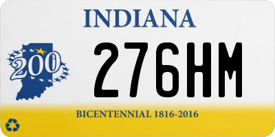 IN license plate 276HM