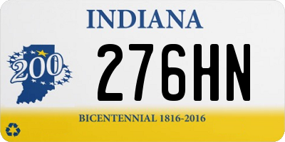 IN license plate 276HN