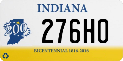 IN license plate 276HO