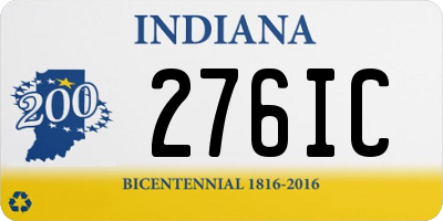 IN license plate 276IC
