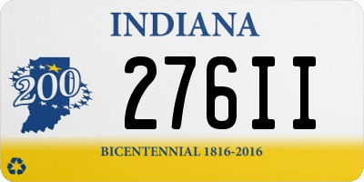 IN license plate 276II