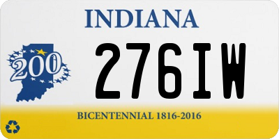 IN license plate 276IW