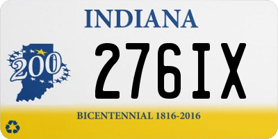 IN license plate 276IX