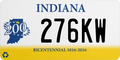 IN license plate 276KW