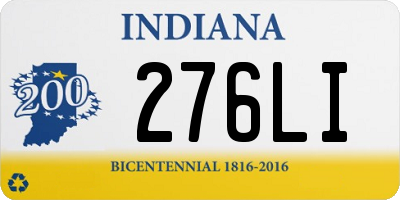 IN license plate 276LI