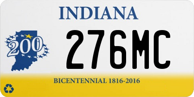 IN license plate 276MC