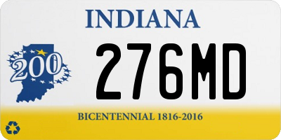 IN license plate 276MD