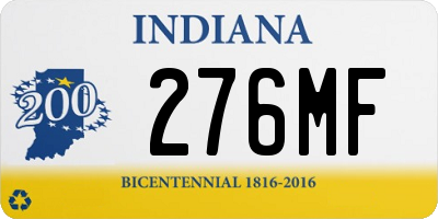 IN license plate 276MF