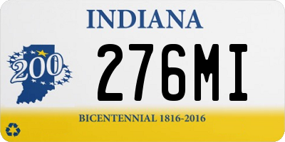 IN license plate 276MI