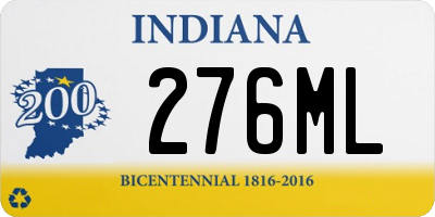 IN license plate 276ML