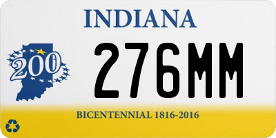 IN license plate 276MM