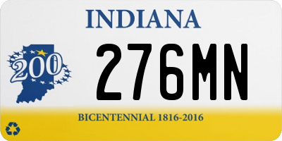 IN license plate 276MN