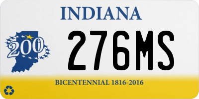 IN license plate 276MS