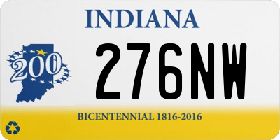 IN license plate 276NW