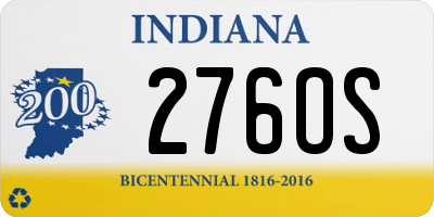 IN license plate 276OS