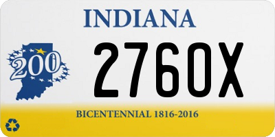 IN license plate 276OX