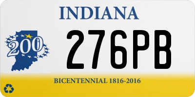 IN license plate 276PB