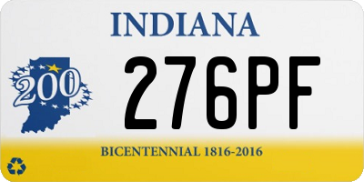 IN license plate 276PF