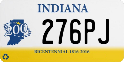 IN license plate 276PJ